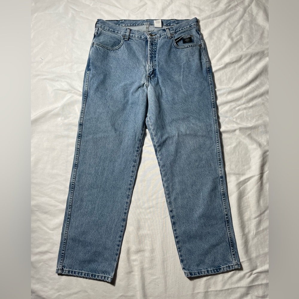Vintage Y2K Harley Davidson Blue denim traditional fit jeans men’s size 36 - Picture 1 of 8